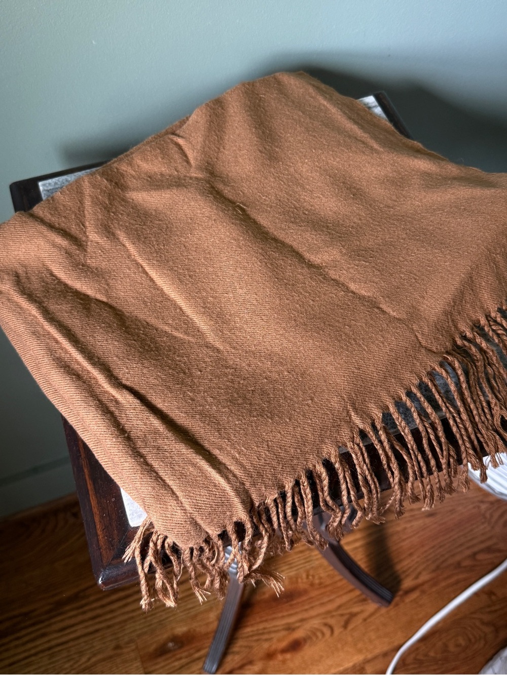Unbranded Camel Brown Fringe Wrap Scarf
